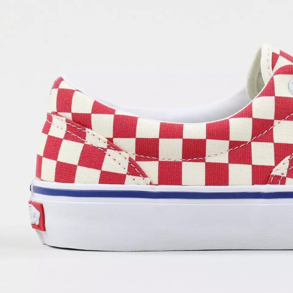 Vans era pro checker  red canvas sneaker shoes - Picture 3 of 8